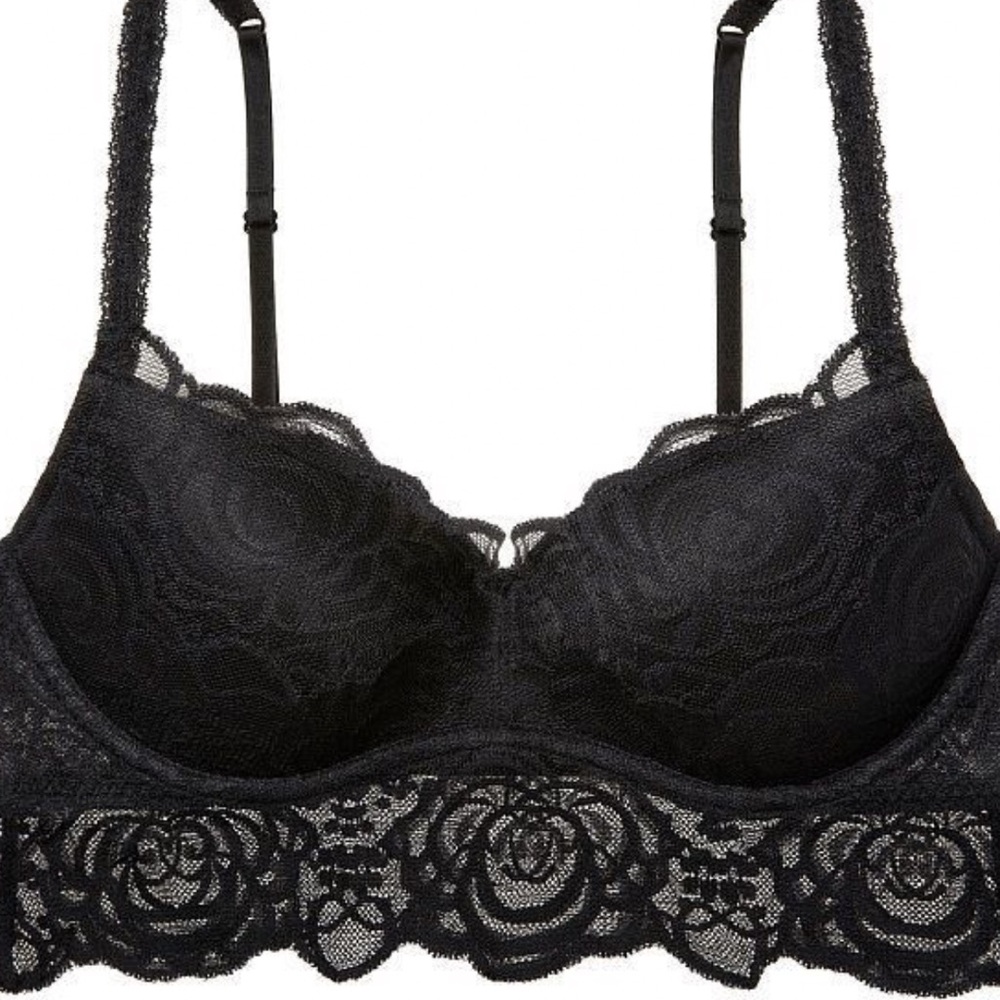 Victoria’s Secret Lace PINK Black Push-up Bralette